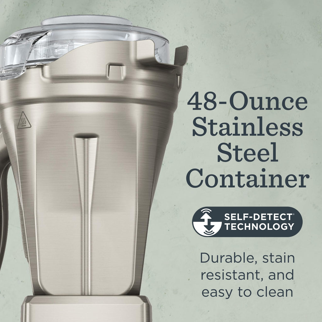 48 oz Stainless Steel Blender Container with Self Detect Technology BPA Free Replacement Jar