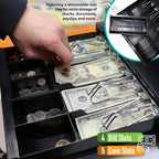 CR260 Cash Register with Steel Drawer Fast Printing User Friendly Interface Compact Black Design