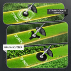 36CC 3 in 1 Gas Powered Weed Trimmer and String Trimmer with Brush Cutter and 3 and 40 Tooth Blades