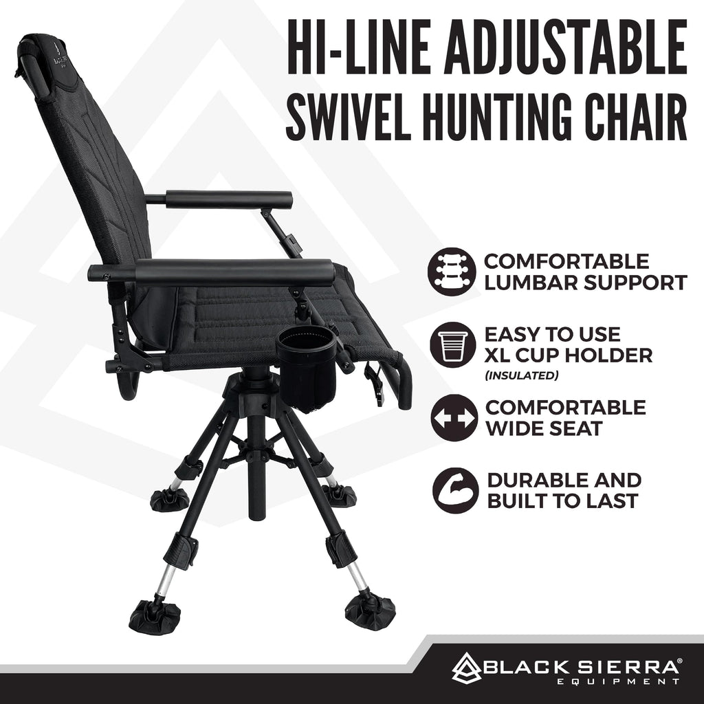 360 Silent Swivel Hunting Chair XL Padded Blind Seat 300 lb Capacity Comfortable Blind Chair