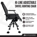 360 Silent Swivel Hunting Chair XL Padded Blind Seat 300 lb Capacity Comfortable Blind Chair