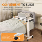 Adjustable Overbed Table with Drawer, Wheels, Cup Holder