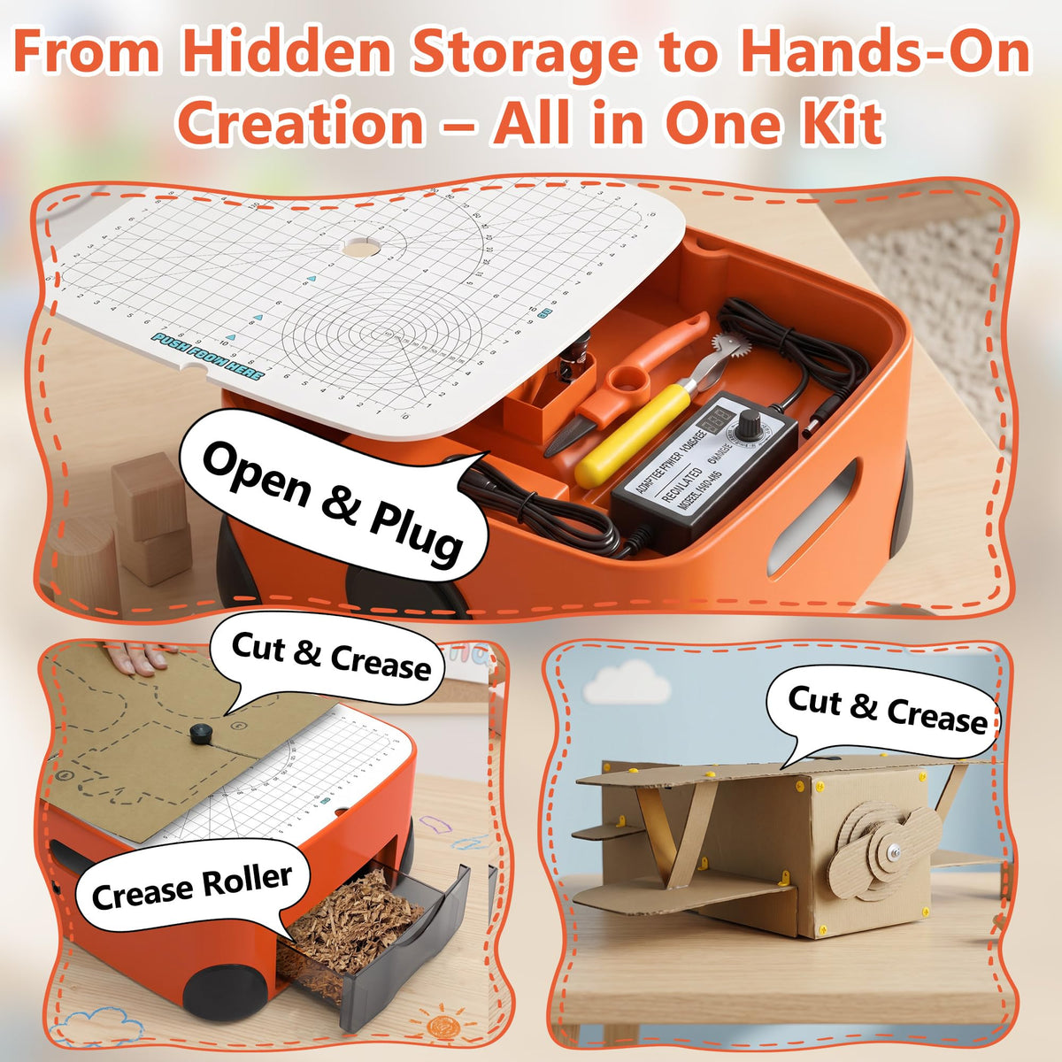 Child Safe Cardboard Cutter for Kids Includes Cutting Tools for DIY Crafting and School Art