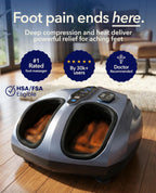 Shiatsu Foot Massager with Heat and Air Compression for Pain Relief and Deep Muscle Relaxation