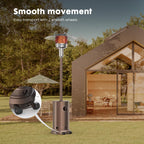 48000 BTU Outdoor Patio Propane Heater with Sandbox Wheels Portable Heating for Garden Backyard Deck