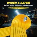 90000lb Heavy Duty Tow Strap 30ft x 7.1in Recovery Rope for Truck SUV RV Tractor 6m 50 Tons Break Strength