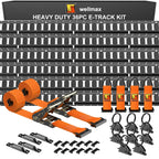 36PC E Track Rail Kit Set Heavy Duty Tie Down System for Enclosed Trailers Cargo Securement