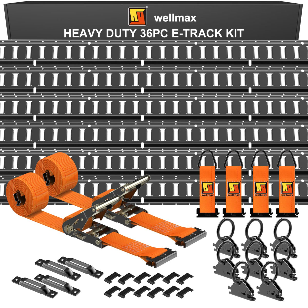 36PC E Track Rail Kit Set Heavy Duty Tie Down System for Enclosed Trailers Cargo Securement