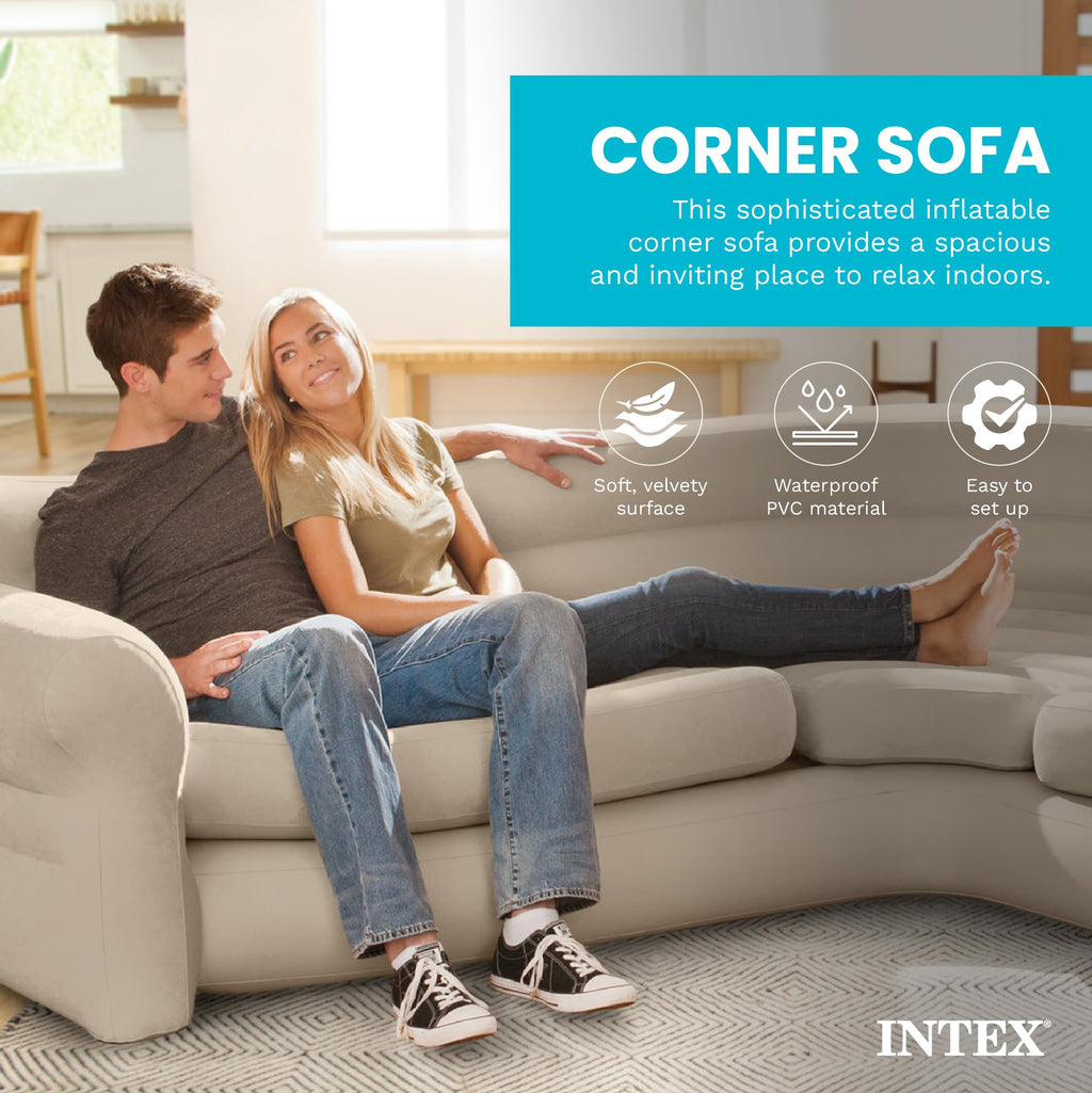 Inflatable Corner Sofa L Shaped Couch Family Lounge Living Room Indoor Outdoor Seating Furniture