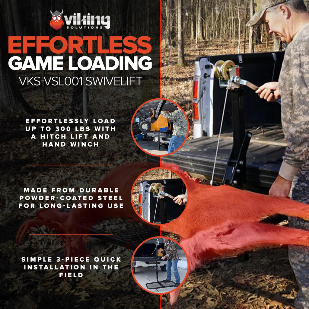SwiveLift durable lightweight foldable portable big game hitch mounted lifting system easy to use