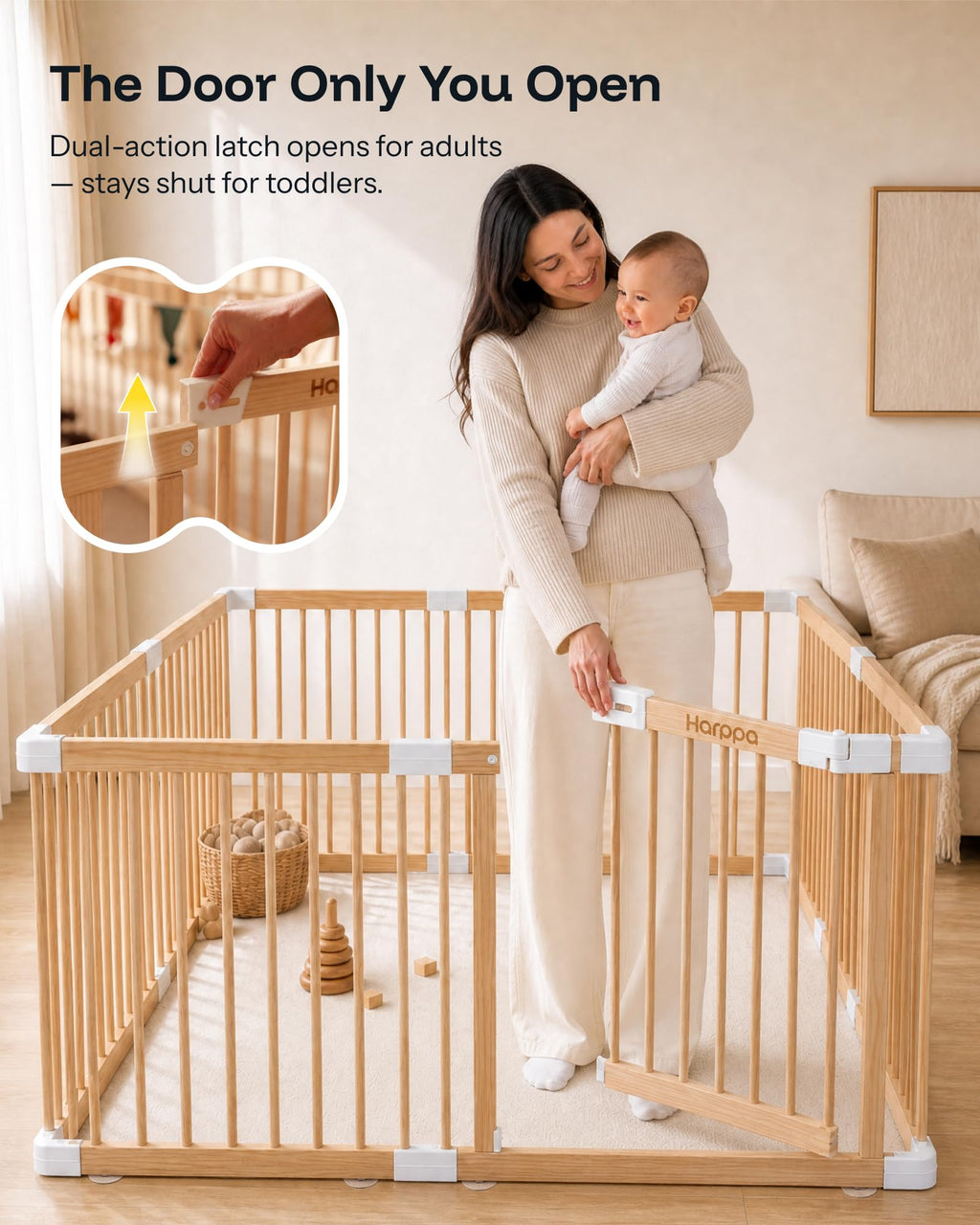Grovi Wooden Playpen, Play Yard, Playpen for Babies and Toddlers