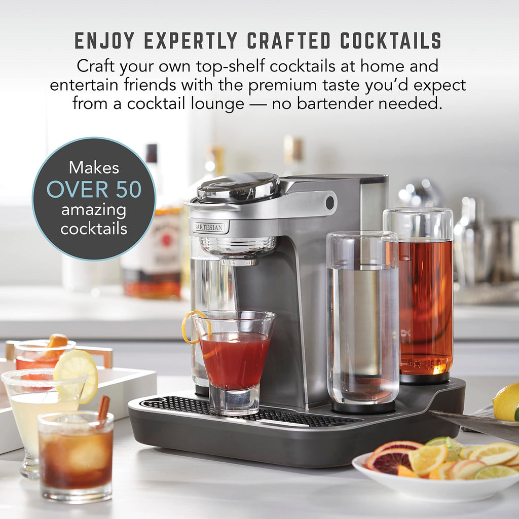 Professional cocktail machine cocktail maker with 5 premium glass bottles 55306 renewed home bar