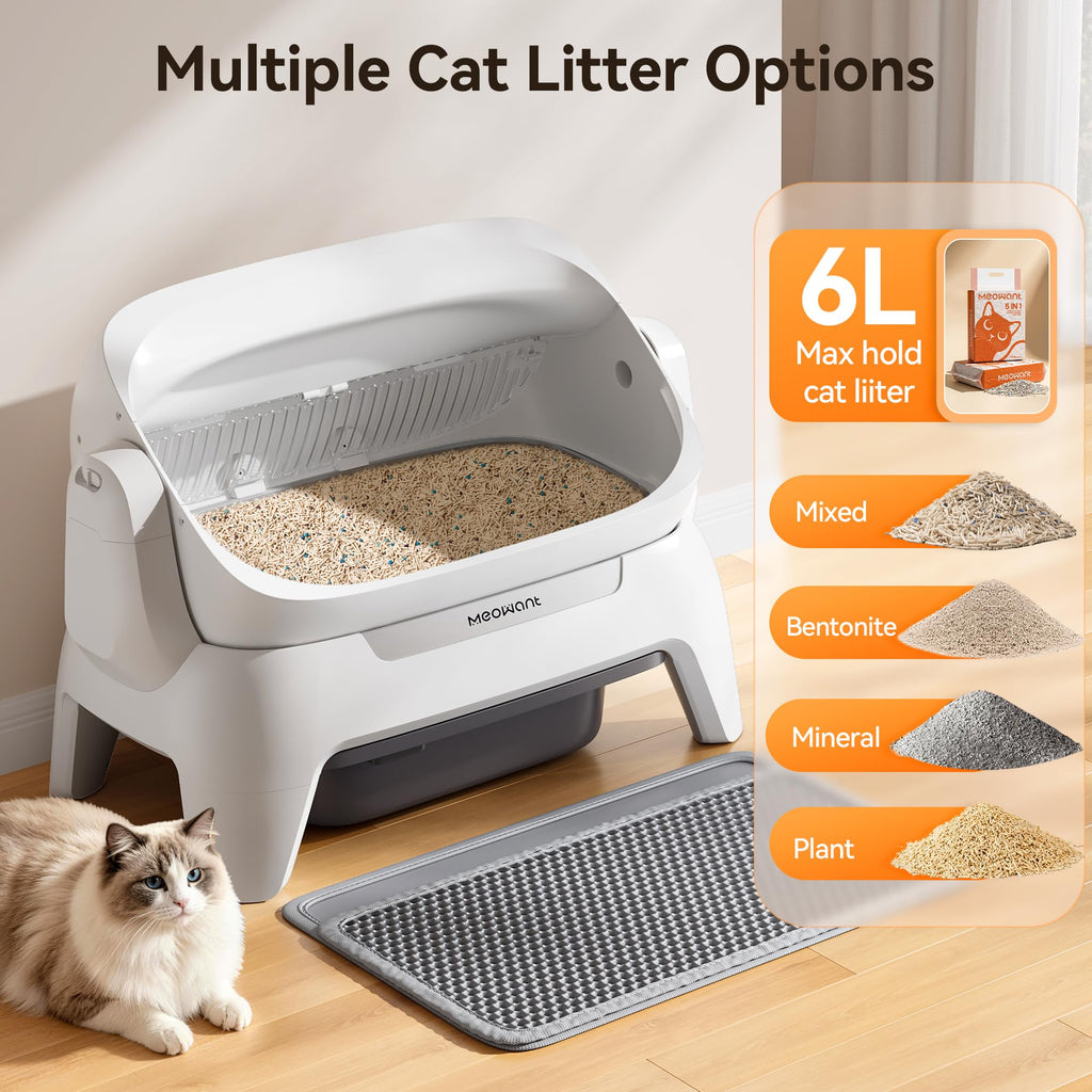 Extra large automatic cat litter box with infrared scanning and anti pinch safety protection