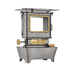 Portable Camping Oil Lantern and Cooking Stove, Stainless Steel, Silver