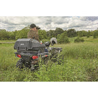 ATV lounger seat with storage large cushion padded backrest cargo box helmet holder heavy duty universal