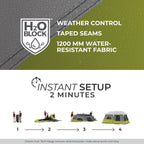 Instant cabin tent multi room portable pop up tent for 2 minute camp setup sleeps 9 people 14 x 9 ft 3 room