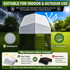 8x4x6 FT Outdoor Dog Kennel for Large Dogs with Silver Roof Heavy Duty Metal Pet Enclosure Exercise Run