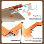 Adjustable Router Jig Kit with 4 Toggle Clamps for Woodworking Projects up to 25 by 21 Inches