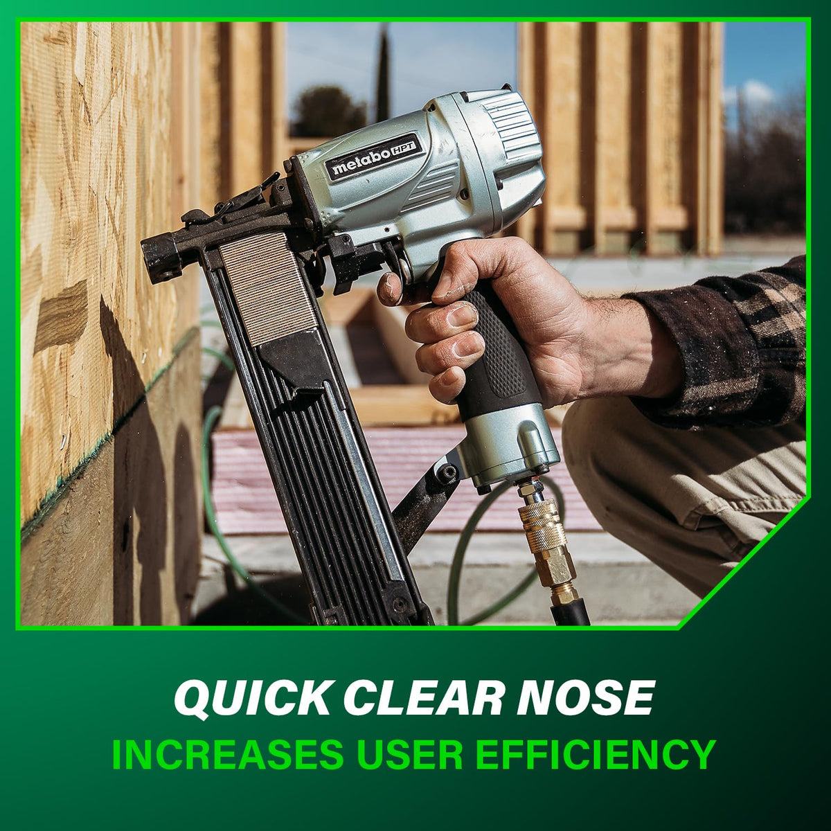 7/16 in 16 Gauge Pneumatic Standard Crown Stapler Air Powered Professional Grade Tool N5008AC2