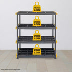 Heavy Duty 4 Tier Garage Storage Shelves with 8 Pack 27 Gallon Storage Bins and Lids Space Saving Organizer