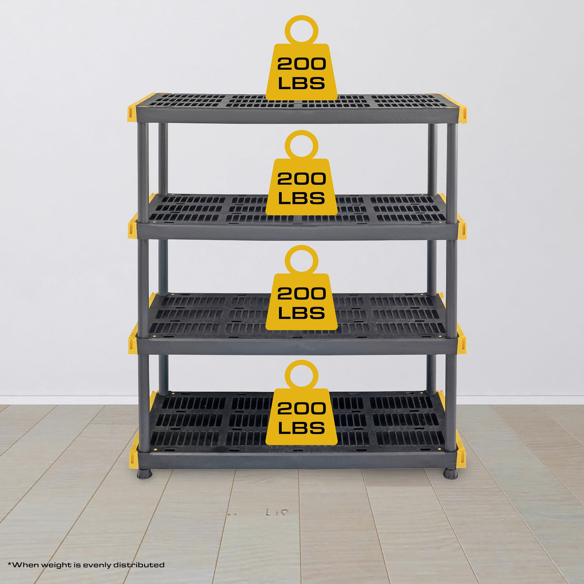 Heavy Duty 4 Tier Garage Storage Shelves with 8 Pack 27 Gallon Storage Bins and Lids Space Saving Organizer