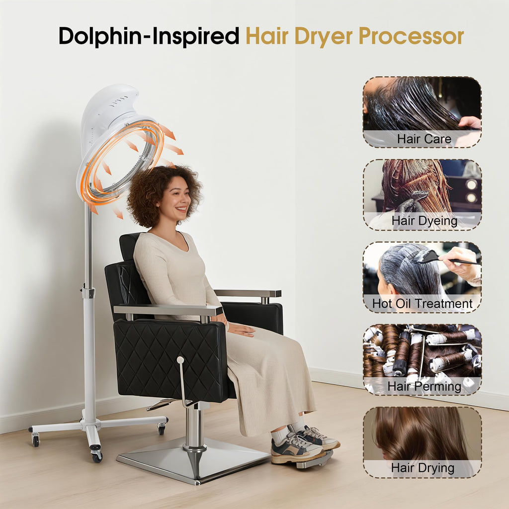 Professional 1100W Orbiting Hair Dryer Processor with Smart Panel White HDP01 for Salon and Home Use
