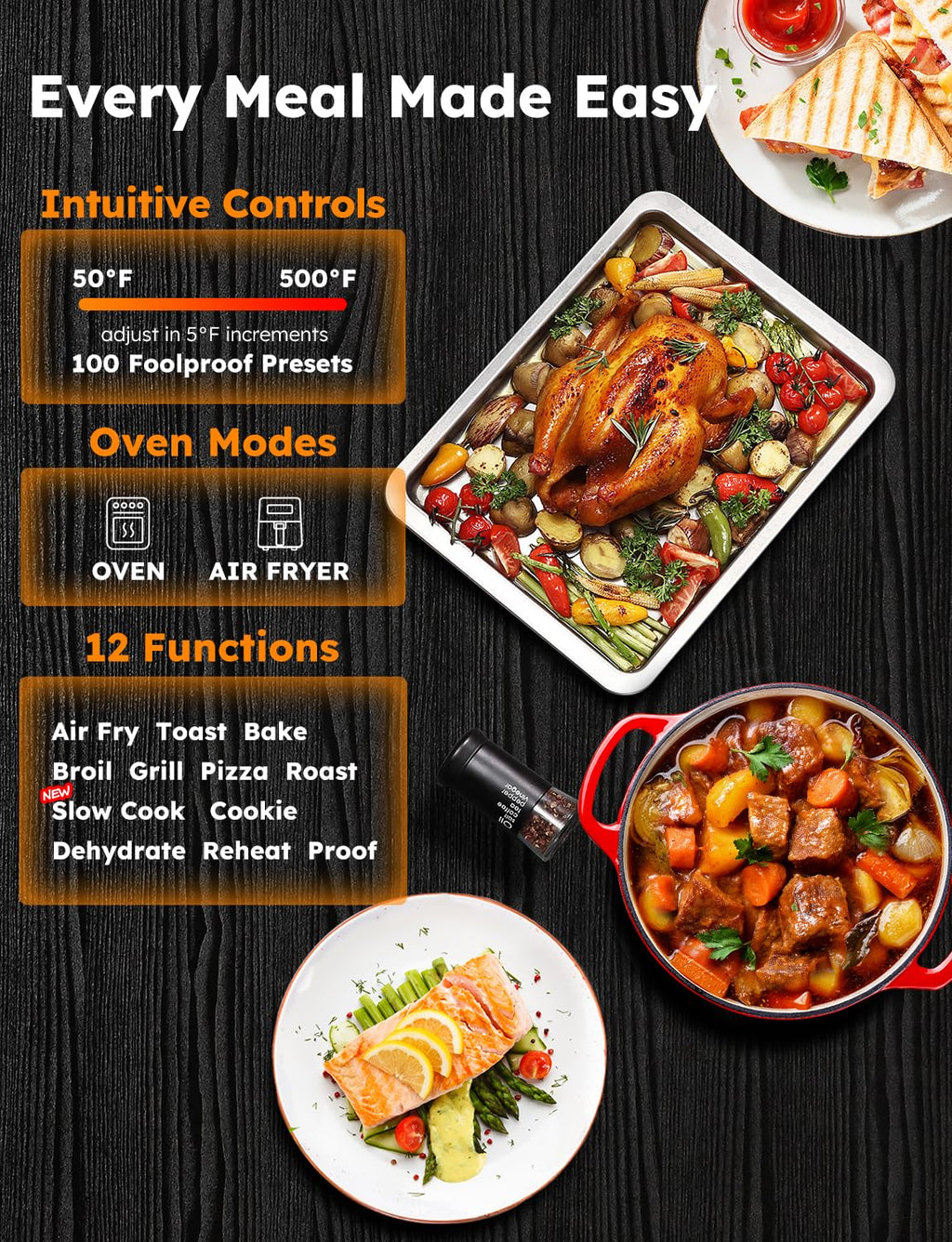 Bravo XL Pro air fryer toaster oven with improved 100 percent super convection oven technology
