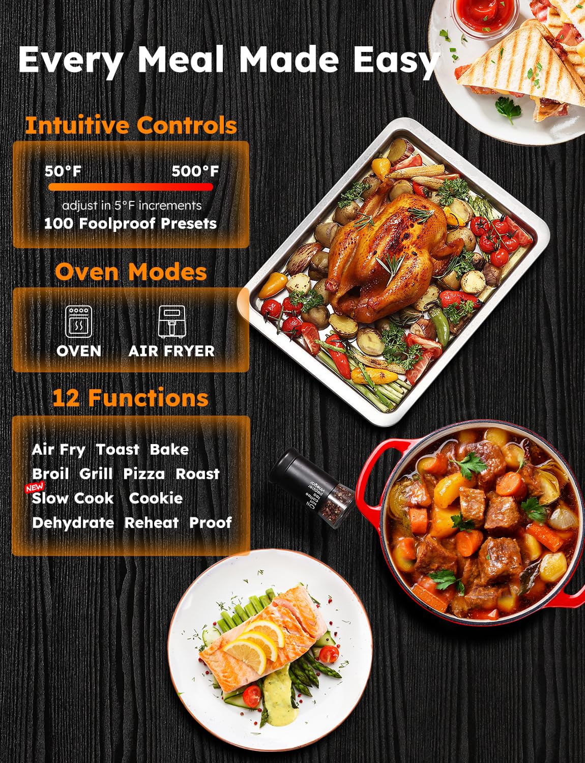 Bravo XL Pro air fryer toaster oven with improved 100 percent super convection oven technology