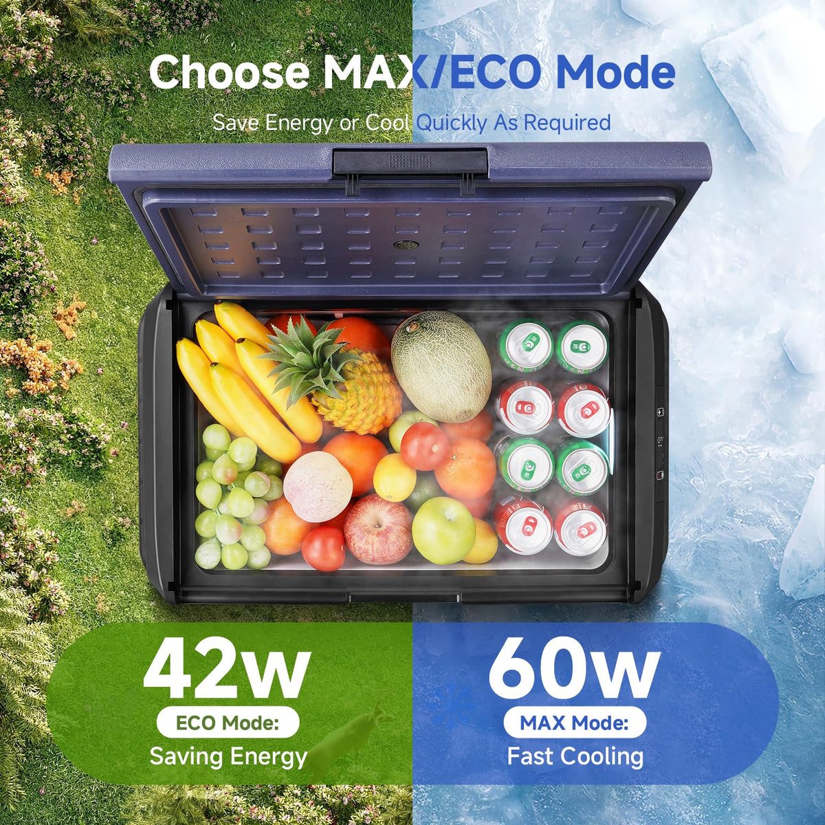 Car Refrigerator 26QT Portable Freezer IPX4 Waterproof Cooler Ultra Quiet Truck Camping Travel 12V 24V DC AC