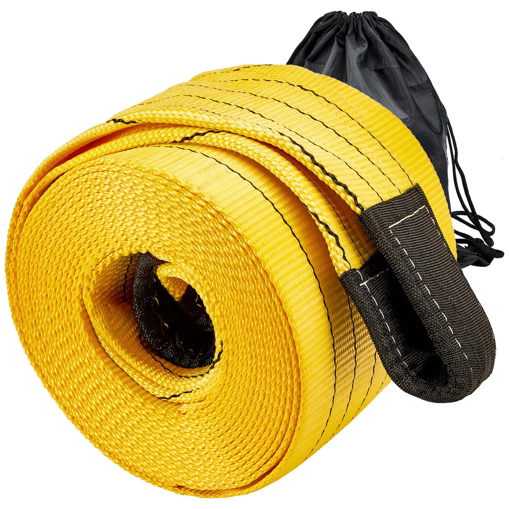 90000lb Heavy Duty Tow Strap 30ft x 7.1in Recovery Rope for Truck SUV RV Tractor 6m 50 Tons Break Strength