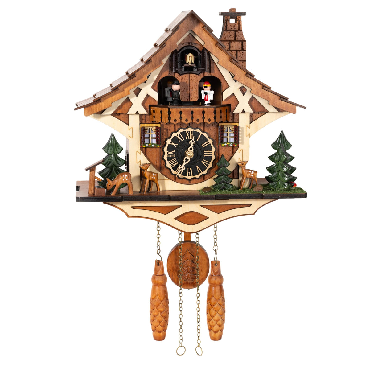 Traditional Handmade Wooden Cuckoo Clock With Quartz Wall Clock Movement Family Gift Home Decor