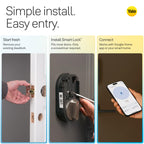 Smart Lock Deadbolt Compatible with Google Matter Keyless Entry App Control Smart Home Matte Black