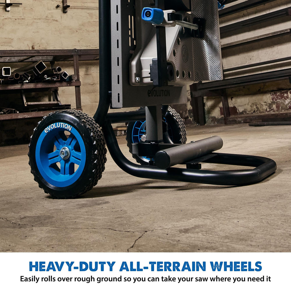 MCSSTAND Mitering Chop Saw Stand Power Lift Heavy Duty Steel Frame All Terrain Wheels Gas Strut for S14MCS