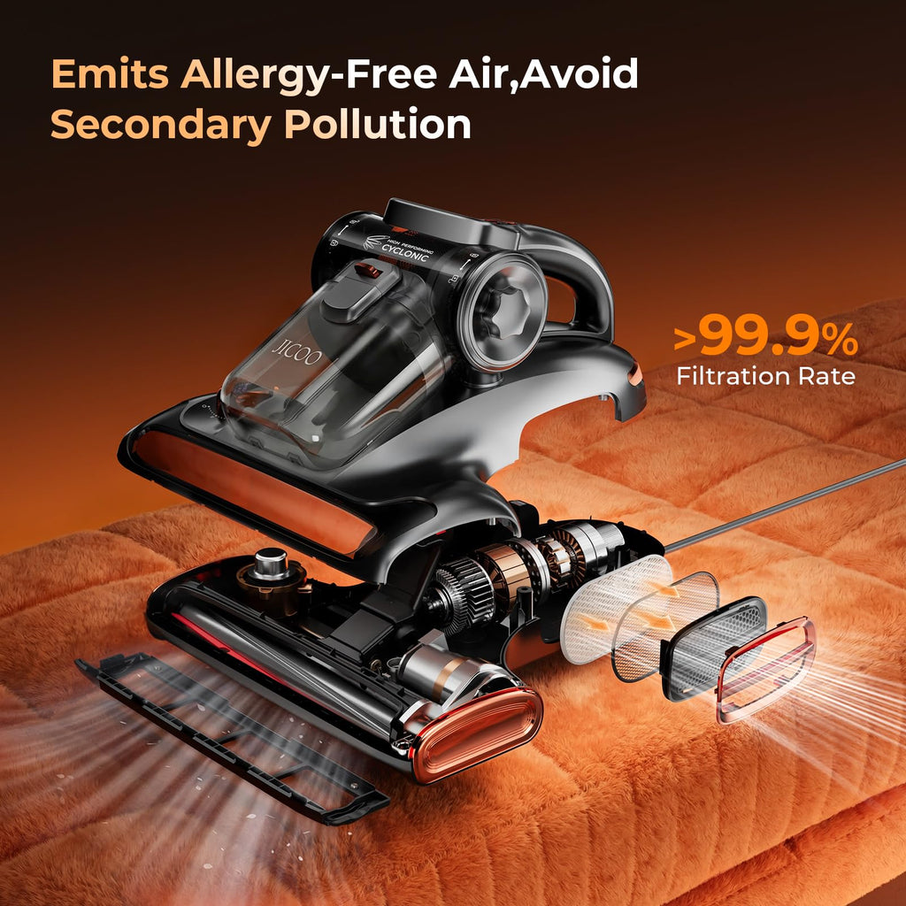 Powerful T600 Bed Mattress Vacuum Cleaner with UVC Light 15Kpa Suction 700W for Deep Home Cleaning