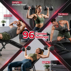 Adjustable Weight Bench 750 lb ASTM Tested Foldable Workout Bench for Home Gym Strength Training