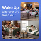 Dream 18 inch queen air mattress luxury raised with built in dual pump for home camping guests