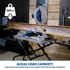 MCSSTAND Mitering Chop Saw Stand Power Lift Heavy Duty Steel Frame All Terrain Wheels Gas Strut for S14MCS