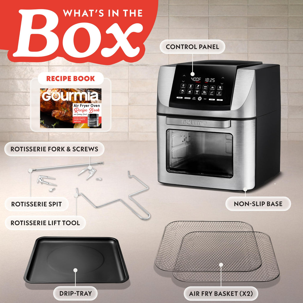 Air Fryer 14 Qt Rotisserie Oven with Window Stainless Steel Large Capacity for Family Meals