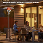 48000 BTU Outdoor Patio Propane Heater with Sandbox Wheels Portable Heating for Garden Backyard Deck
