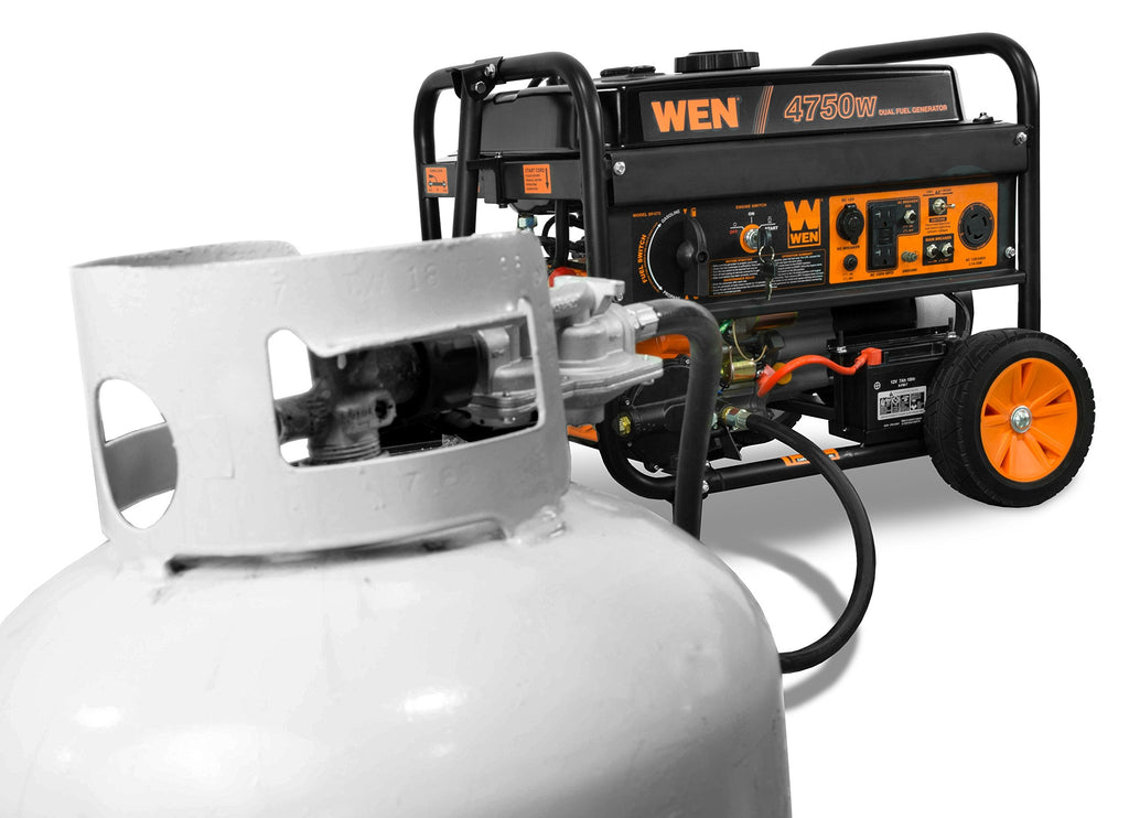 4750 Watt 120V 240V Dual Fuel Portable Power Generator with Wheel Kit and Electric Start DF475T