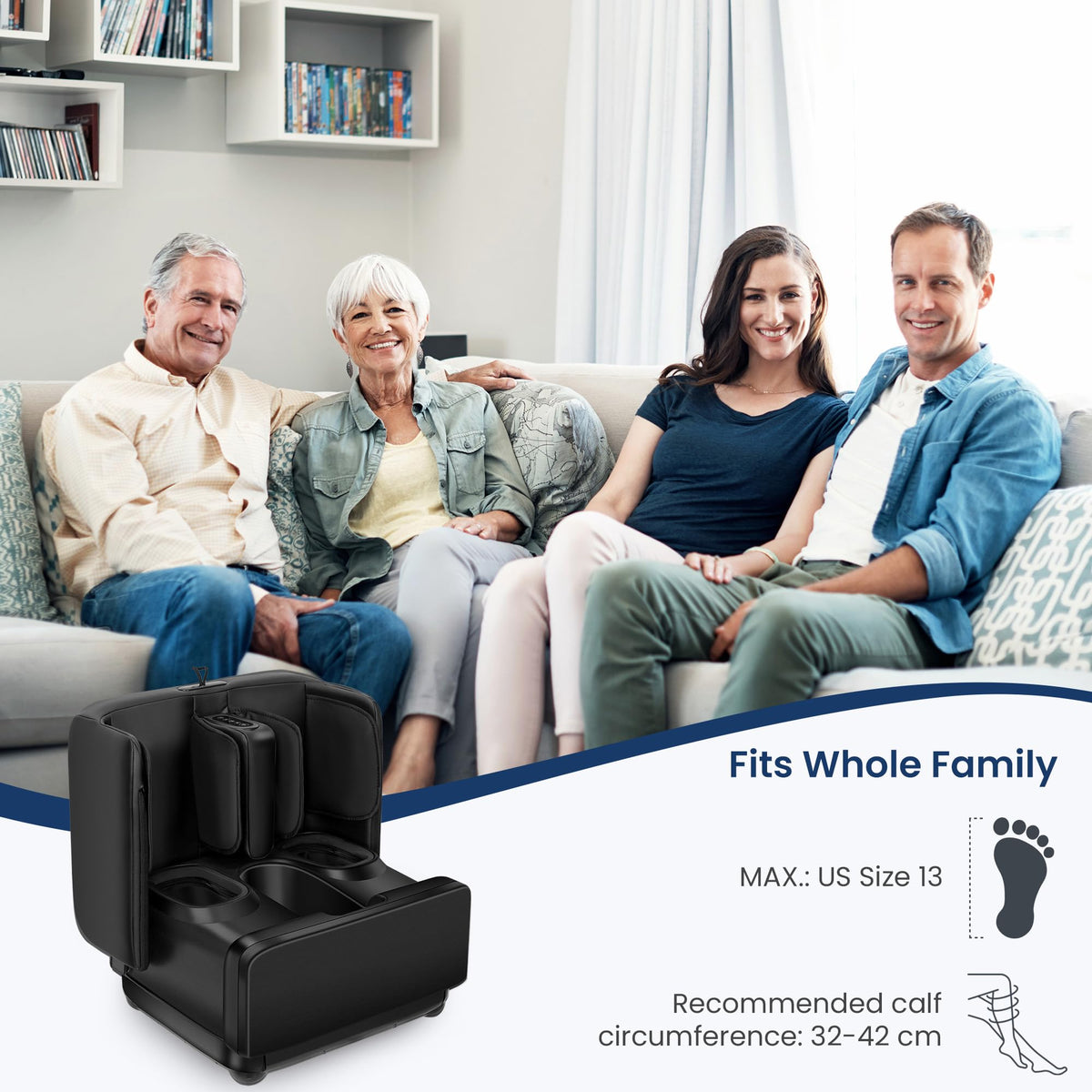 Shiatsu Foot and Calf Massager with Heat 2 in 1 Ottoman Foot Rest FSA Eligible Deep Kneading