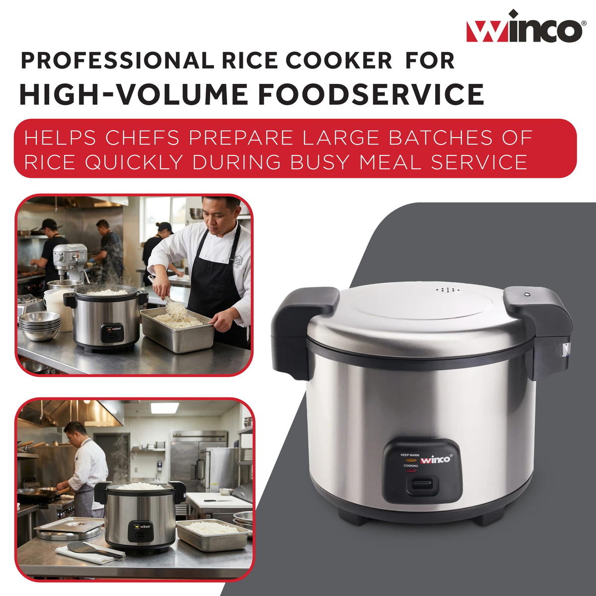 30 Cup Commercial Grade Electric Rice Cooker S Large Capacity Restaurant Home Kitchen Durable