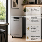 SD-9263SSC 18 Inch Portable Dishwasher Energy Star Stainless Steel Compact Dishwasher for RV Apartment Dorm