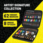 Acrylic Paint Markers 62 Set with Case for Kids and Adults Coloring Includes 350 1MR 1M 3M 5M 7M 8K 17K