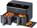 Dual air fryer 9QT 10 in 1 with sync cook and finish max 450F dual zone large capacity family size