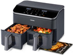 Dual air fryer 9QT 10 in 1 with sync cook and finish max 450F dual zone large capacity family size