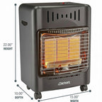 Portable Outdoor Propane Cabinet Heater 18000 BTU Radiant Gas Heater Tip Over and ODS Safety Shut Off 22BF-A00