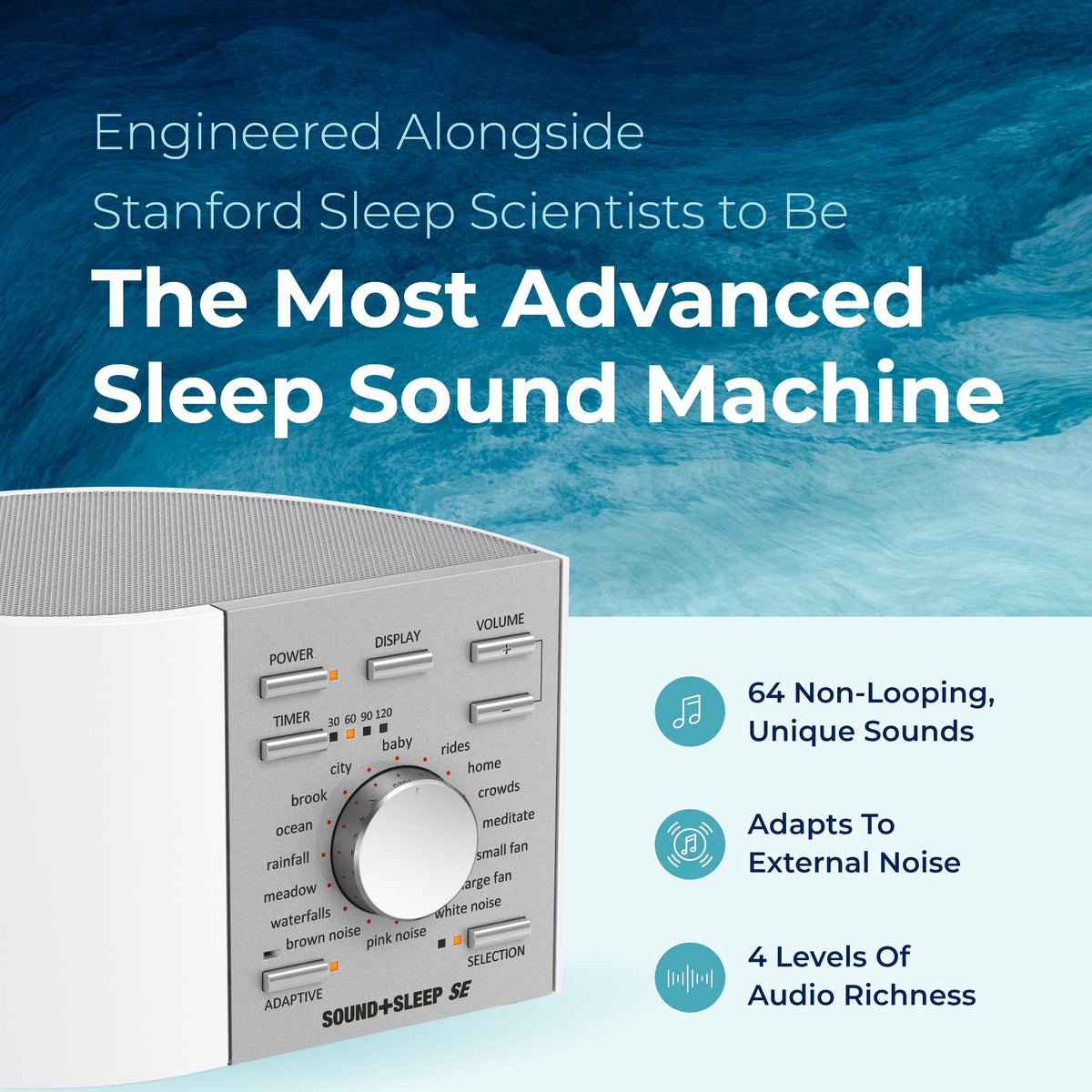 Sound plus Sleep SE White Noise Machine Adaptive Sound Sleep Therapy Device for Home Relaxation White