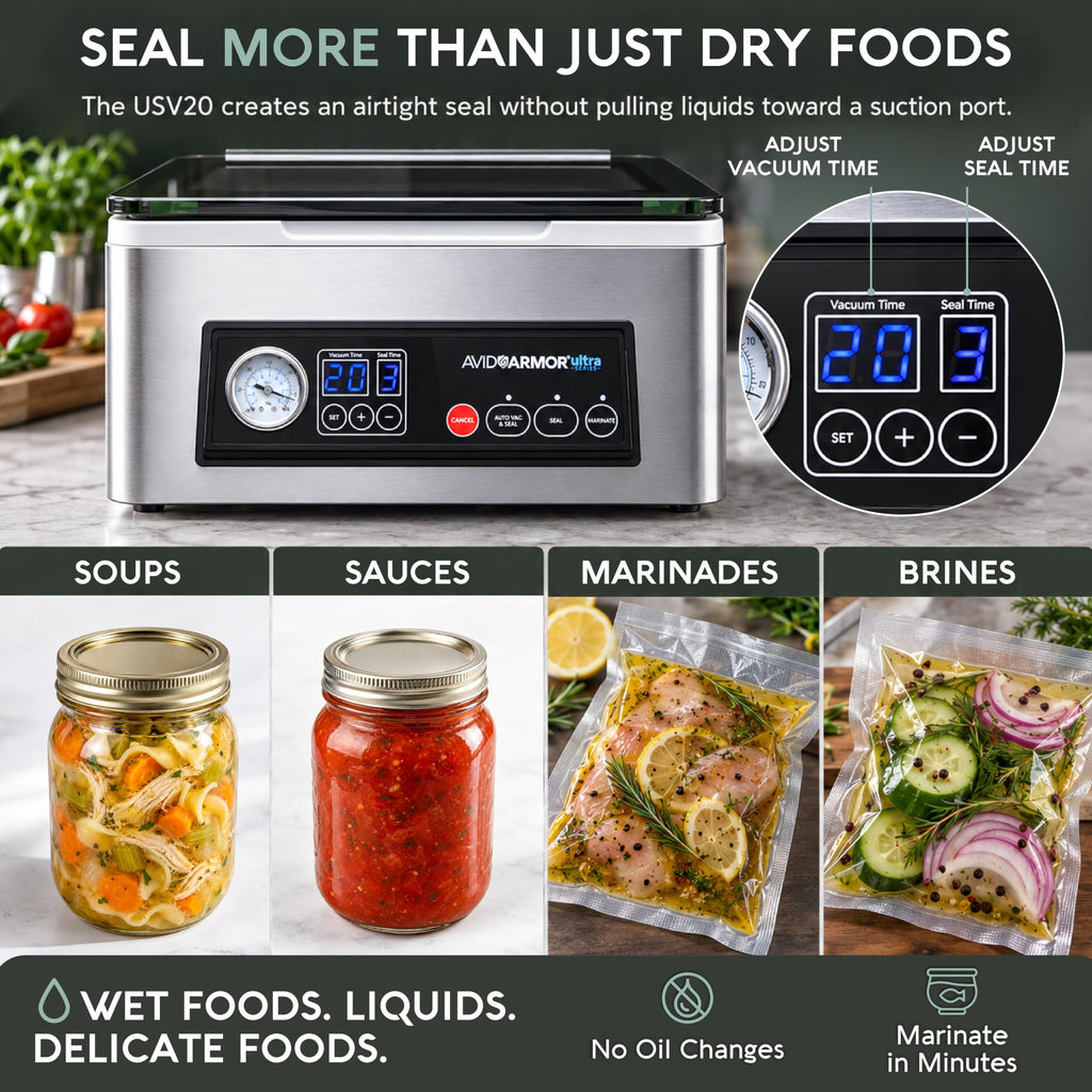 USV20 Chamber Vacuum Sealer Machine High Volume 11.5 Inch Commercial Vacuum Sealer for Food Packaging