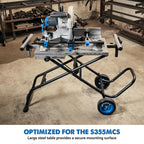 MCSSTAND Mitering Chop Saw Stand Power Lift Heavy Duty Steel Frame All Terrain Wheels Gas Strut for S14MCS